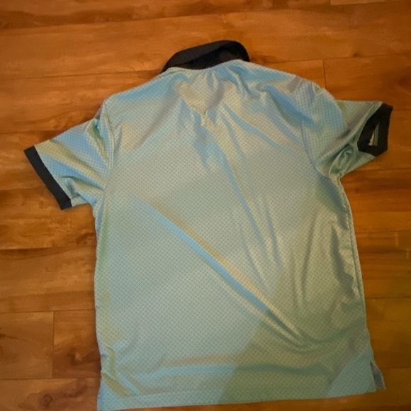 PGA Golf Tour Men’s Blue Mosaic Pattern Polo Shirt - Picture 2 of 8